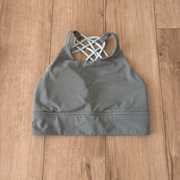 Lululemon Free To Be Bra Wild Long Line Sports Yoga Activewear Sage Grey 10 - Picture 1 of 7